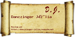 Danczinger Júlia névjegykártya